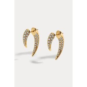 NEW LILI CLASPE pave tusk ear jacket earrings in gold